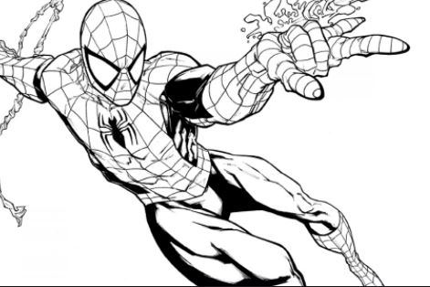 dibujo de spiderman fácil para colorear