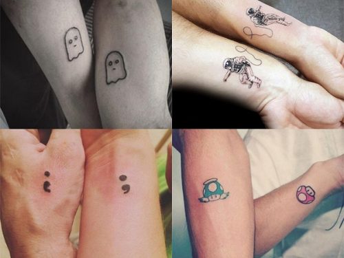 tatuajes frikis pequeños de hermanos, tatuajes frikis pequeños para parejas