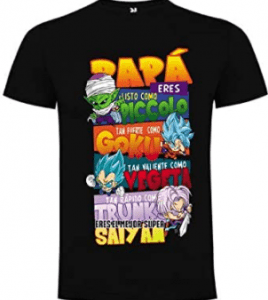 Camisetas para el día del padre con motivo de Dragon Ball z, camiseta dia del padre dragon ball, camisetas baratas para el dia del padre