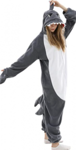 pijama para mujer con forma de tiburón, pijama entero de tiburón para mujer