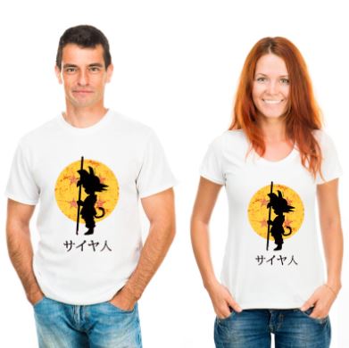 camisetas originales y divertidas para parejas dragon ball